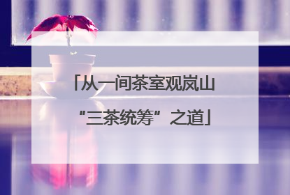从一间茶室观岚山“三茶统筹”之道