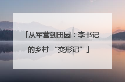 从军营到田园：李书记的乡村 “变形记”
