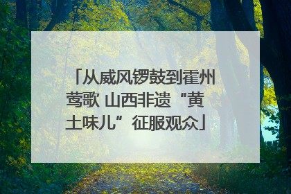 从威风锣鼓到霍州莺歌 山西非遗“黄土味儿”征服观众