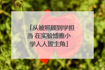 从被照顾到学担当 在实验博雅小学人人皆主角