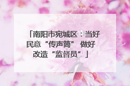 南阳市宛城区：当好民意“传声筒” 做好改造“监督员”