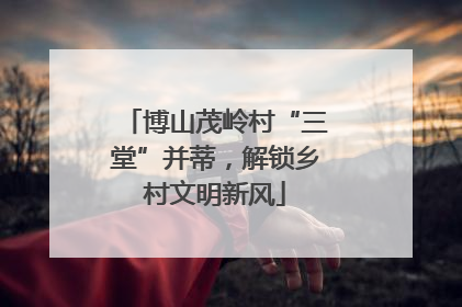 博山茂岭村“三堂”并蒂，解锁乡村文明新风