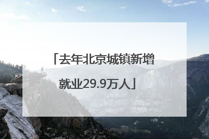 去年北京城镇新增就业29.9万人