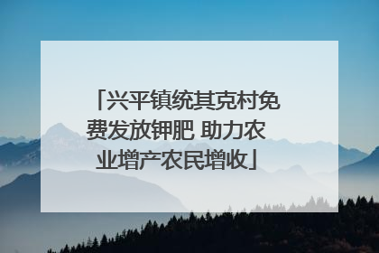 兴平镇统其克村免费发放钾肥 助力农业增产农民增收