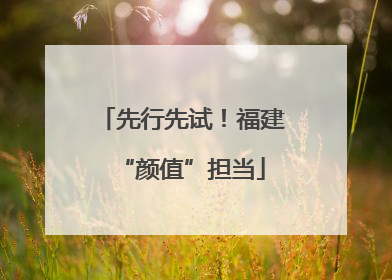 先行先试！福建“颜值”担当