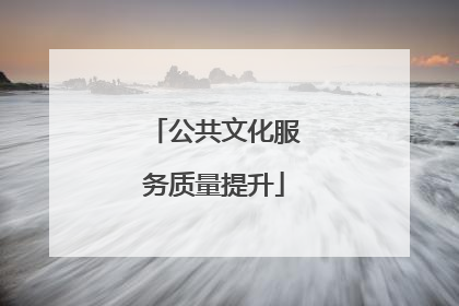 公共文化服务质量提升
