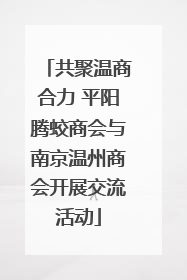 共聚温商合力 平阳腾蛟商会与南京温州商会开展交流活动