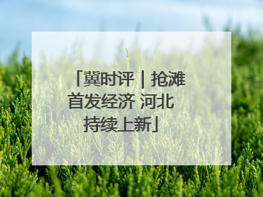 冀时评｜抢滩首发经济 河北持续上新