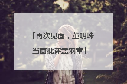 再次见面，董明珠当面批评孟羽童