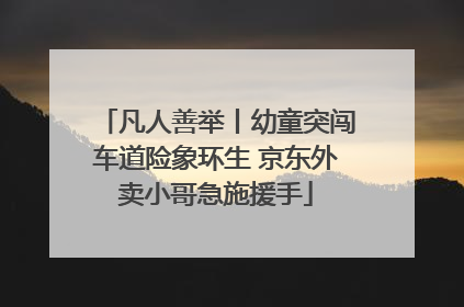 凡人善举丨幼童突闯车道险象环生 京东外卖小哥急施援手
