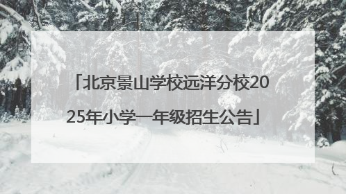 北京景山学校远洋分校2025年小学一年级招生公告