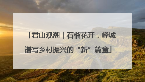 君山观潮｜石榴花开，峄城谱写乡村振兴的“新”篇章