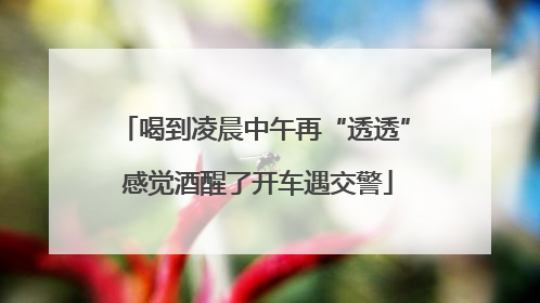 喝到凌晨中午再“透透” 感觉酒醒了开车遇交警