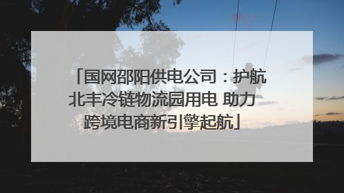 国网邵阳供电公司：护航北丰冷链物流园用电 助力跨境电商新引擎起航