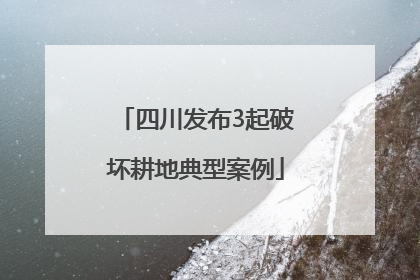 四川发布3起破坏耕地典型案例