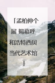 孟柏伸个展 揭幕呼和浩特西贝当代艺术馆