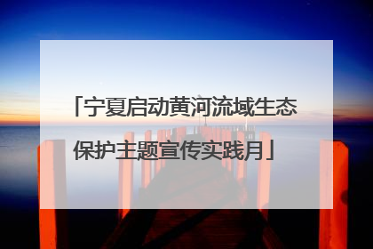 宁夏启动黄河流域生态保护主题宣传实践月