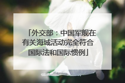 外交部：中国军舰在有关海域活动完全符合国际法和国际惯例