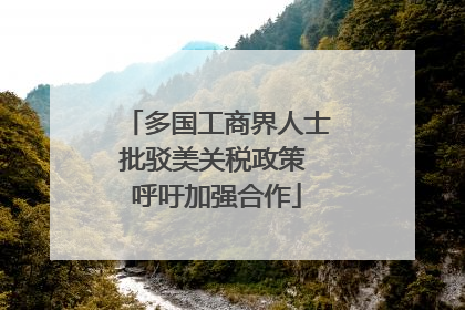 多国工商界人士批驳美关税政策 呼吁加强合作