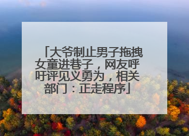 大爷制止男子拖拽女童进巷子，网友呼吁评见义勇为，相关部门：正走程序