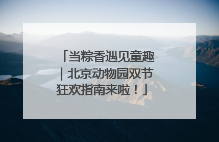 当粽香遇见童趣｜北京动物园双节狂欢指南来啦！