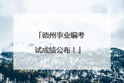 德州事业编考试成绩公布！