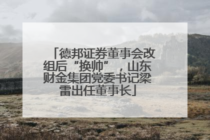 德邦证券董事会改组后“换帅”，山东财金集团党委书记梁雷出任董事长