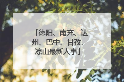 德阳、南充、达州、巴中、甘孜、凉山最新人事