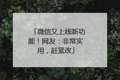 微信又上线新功能！网友：非常实用，赶紧改