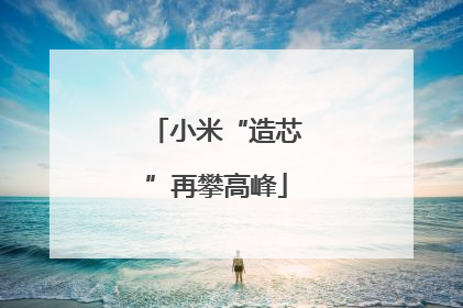 小米“造芯”再攀高峰
