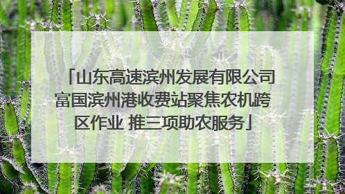 山东高速滨州发展有限公司富国滨州港收费站聚焦农机跨区作业 推三项助农服务