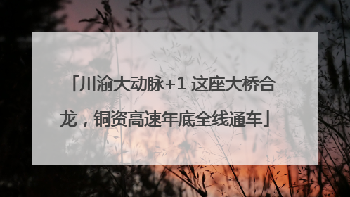 川渝大动脉+1 这座大桥合龙，铜资高速年底全线通车