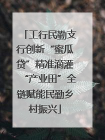 工行民勤支行创新“蜜瓜贷”精准滴灌“产业田”全链赋能民勤乡村振兴