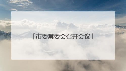 市委常委会召开会议