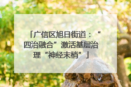 广信区旭日街道：“四治融合”激活基层治理“神经末梢”