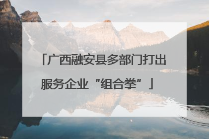 广西融安县多部门打出服务企业“组合拳”