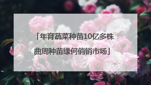 年育蔬菜种苗10亿多株 曲周种苗缘何俏销市场