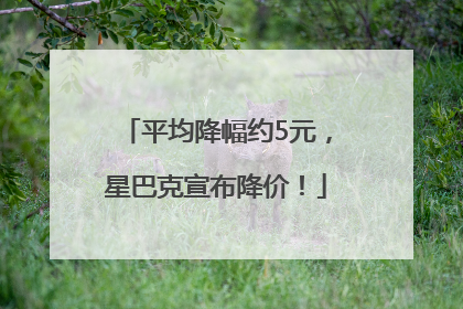 平均降幅约5元，星巴克宣布降价！