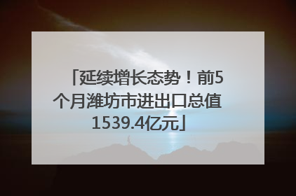 延续增长态势！前5个月潍坊市进出口总值1539.4亿元