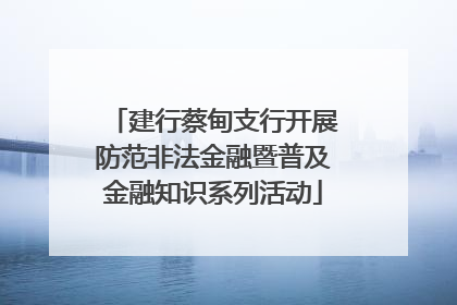 建行蔡甸支行开展防范非法金融暨普及金融知识系列活动