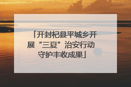 开封杞县平城乡开展“三夏”治安行动 守护丰收成果