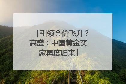 引领金价飞升？高盛：中国黄金买家再度归来