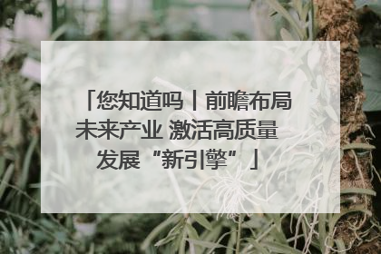 您知道吗丨前瞻布局未来产业 激活高质量发展“新引擎”