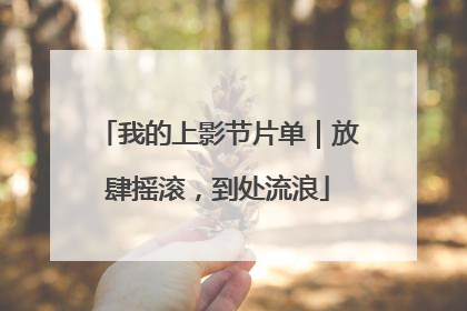 我的上影节片单｜放肆摇滚，到处流浪