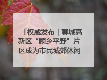 权威发布｜聊城高新区“顾乡平野”片区成为市民城郊休闲全新目的地