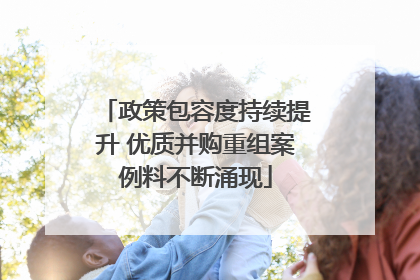 政策包容度持续提升 优质并购重组案例料不断涌现