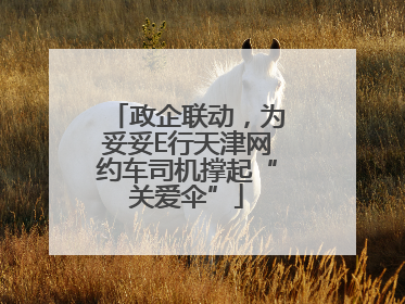政企联动，为妥妥E行天津网约车司机撑起“关爱伞”