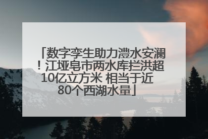 数字孪生助力澧水安澜！江垭皂市两水库拦洪超10亿立方米 相当于近80个西湖水量