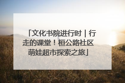 文化书院进行时｜行走的课堂！桓公路社区萌娃超市探索之旅