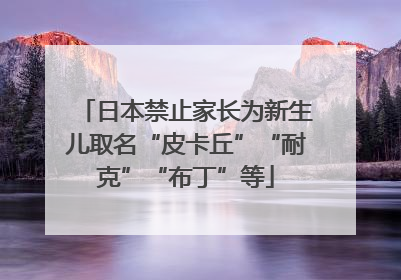 日本禁止家长为新生儿取名“皮卡丘”“耐克”“布丁”等